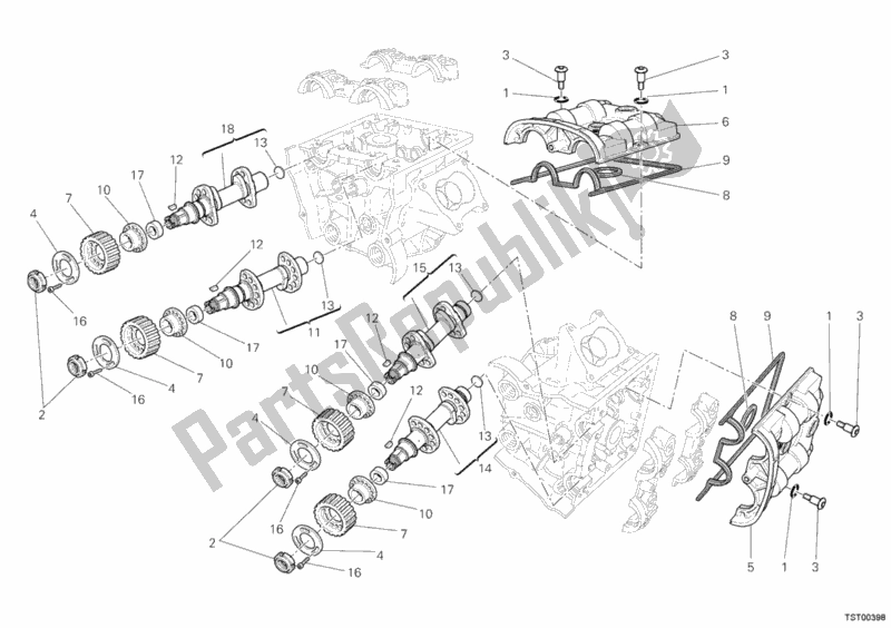 Todas las partes para árbol De Levas de Ducati Diavel White Stripe USA 1200 2013